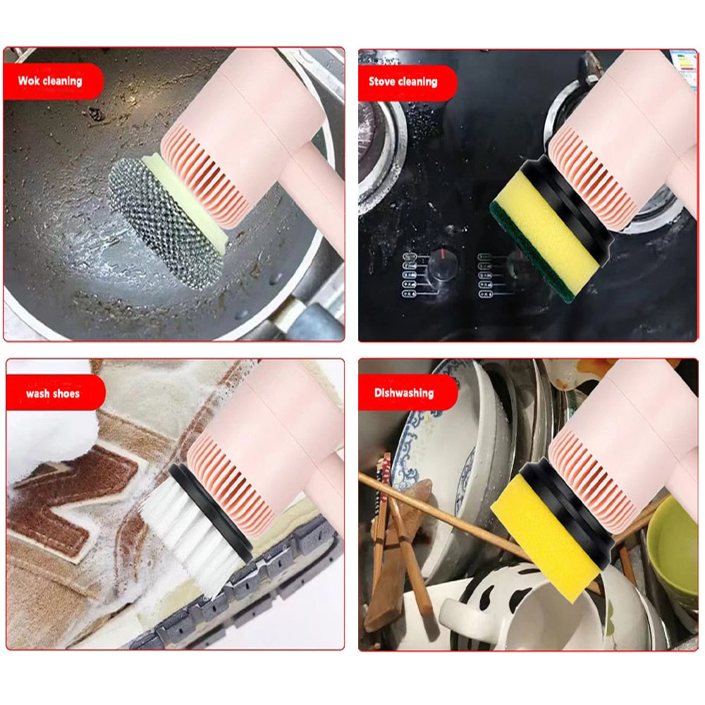 Cepillo Eléctrico Multifuncional con 3 Cabezales de Limpieza